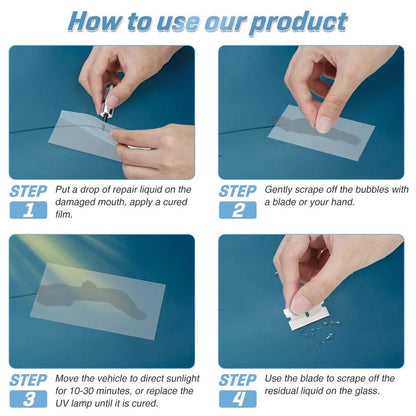 All-in-One Glass Repair Resin Kit – Quick DIY Fix for Chips, Scratches & Small Cracks