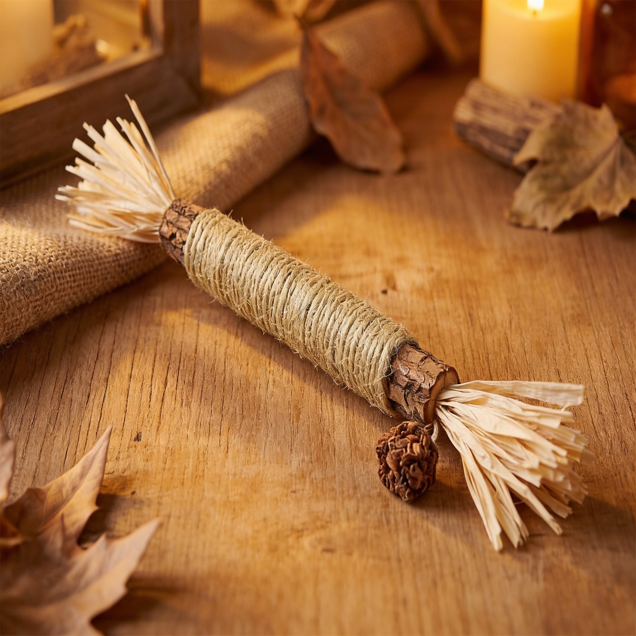 Natural Cat Raffia Chew Stick